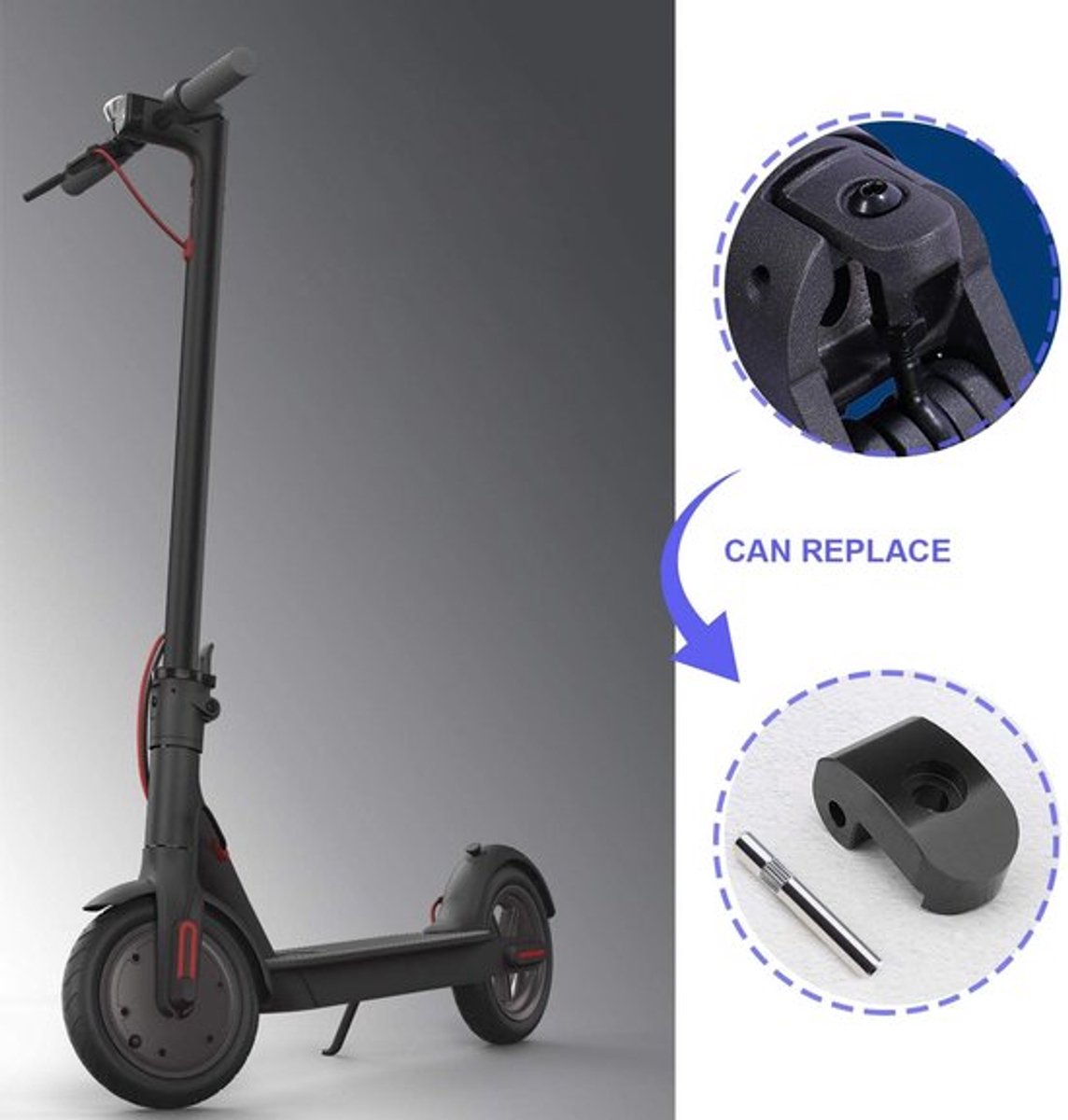 Elektrische Scooter - Vouwbare Gesp - Versterkte Vergrendelingslats - Zwart - Geschikt voor Xiaomi M365 - 6mm Gat Dia - Accessoire