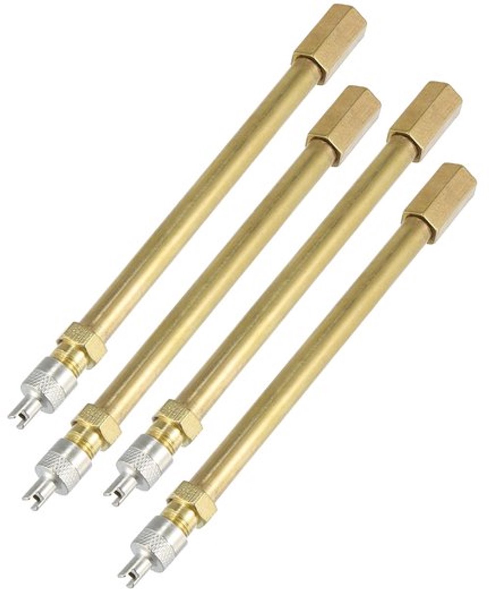 Ventiel Schacht - 4 Stuks - Luchtinflatie Adapter - Voor Auto/Vrachtwagen/Scooter - Messing - 120 mm Lengte - Bandenadapter