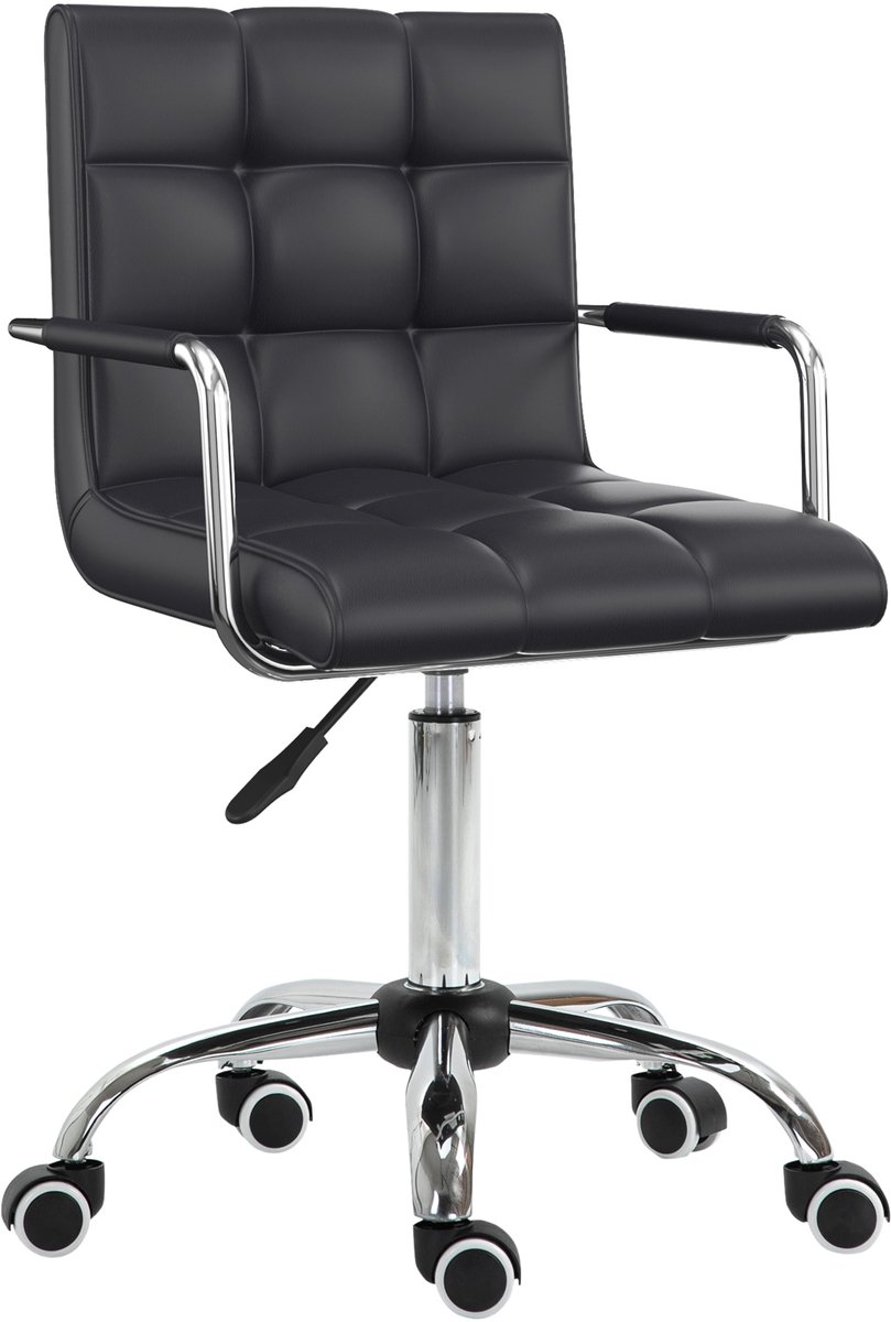 HOMCOM Bureaustoel - Metaal - 52,5x54x99cm - Zwart