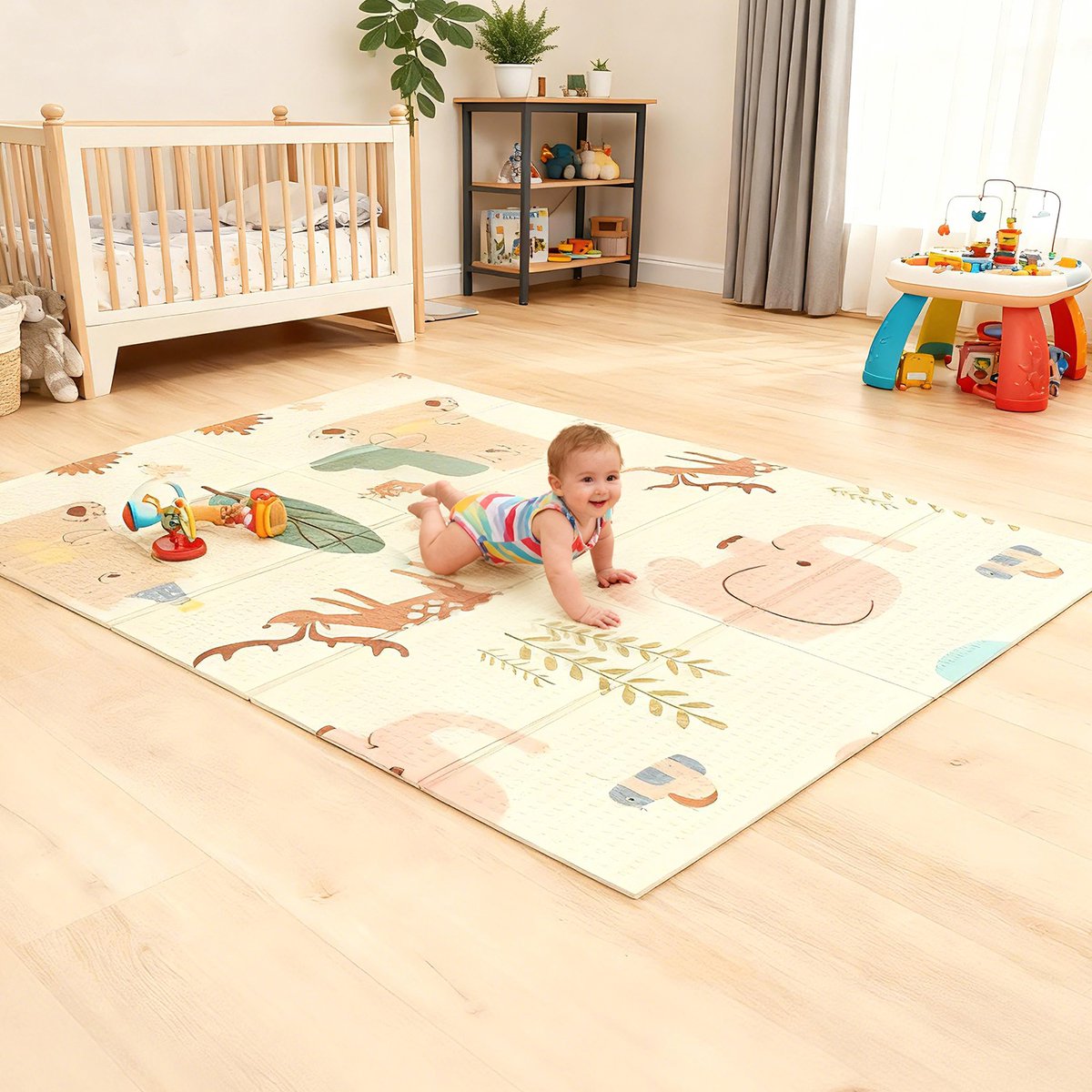 Soontrans - Dubbelzijdige Speelmat - 120x180cm - Dik XPE Foam - Kruipmat Speelkleed - Baby Anti slip - Boxkleed - Multicolor Vloermat - Babygym - BPA-vrij - Dieren thumbnail 5