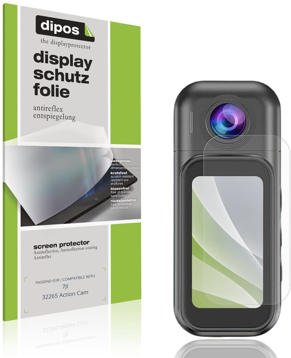 dipos – 4x Matte Beschermfolie geschikt voor 7JI 32265 Action Cam | Krasbestendige & antireflecterende Screenprotector Ultra-Thin