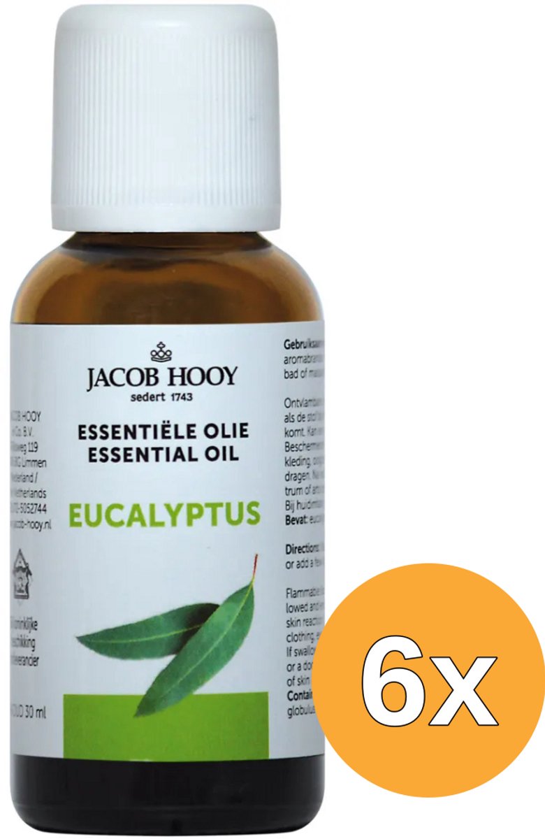 6x Jacob Hooy Eucalyptus olie (30 ml)
