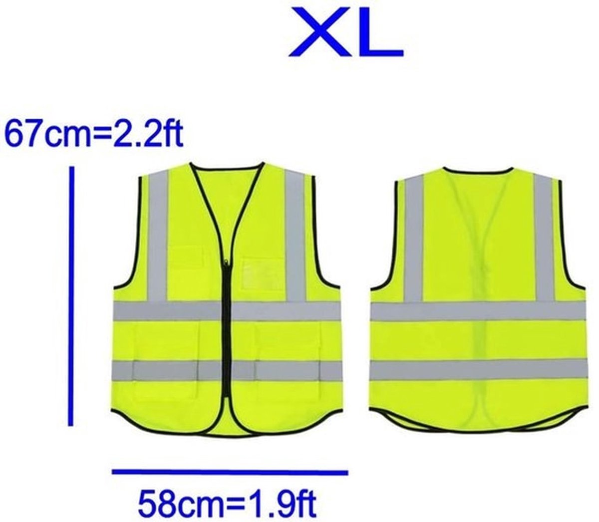 Veiligheidsvest XL - Reflecterend/mesh - Hoge zichtbaarheid - Unisex - Multi pocket - Ademend/durzaam - Reflecterend Vest