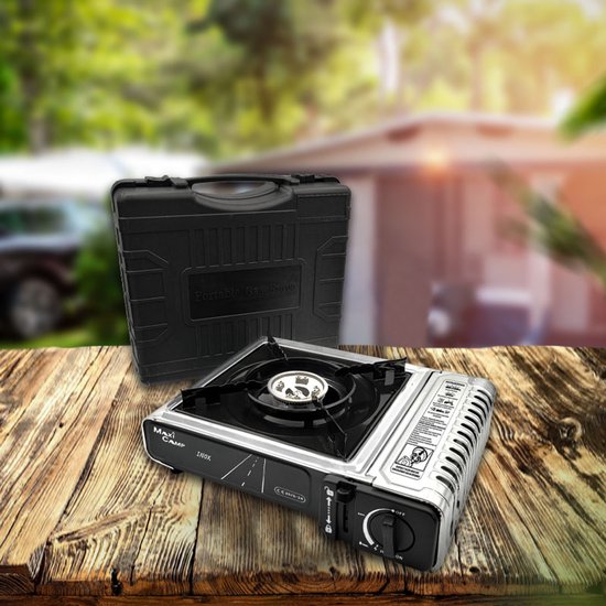 MaxiCamp - Campingkooktoestel INOX - 2100 W - op gascartouche - met koffer — afbeelding 5