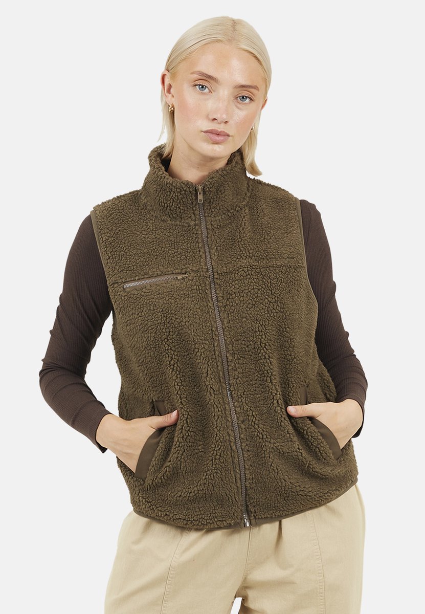 Brave Soul Outdoorvest Polyester Vrouwen Bruin