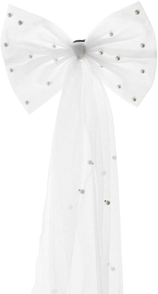 Haarclip Bruids Strik - Kant/Haaraccessoire - Parel - Vintage - Lichtgewicht - 52 cm lengte - Haardecoratie