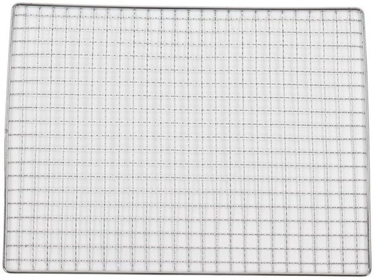 Grillrooster Roestvrij Staal - Antiaanbaklaag - BBQ Mat - 35 x 26,7 cm - Veilig Ontwerp - Geschikt voor Vlees/Groenten - Barbecue
