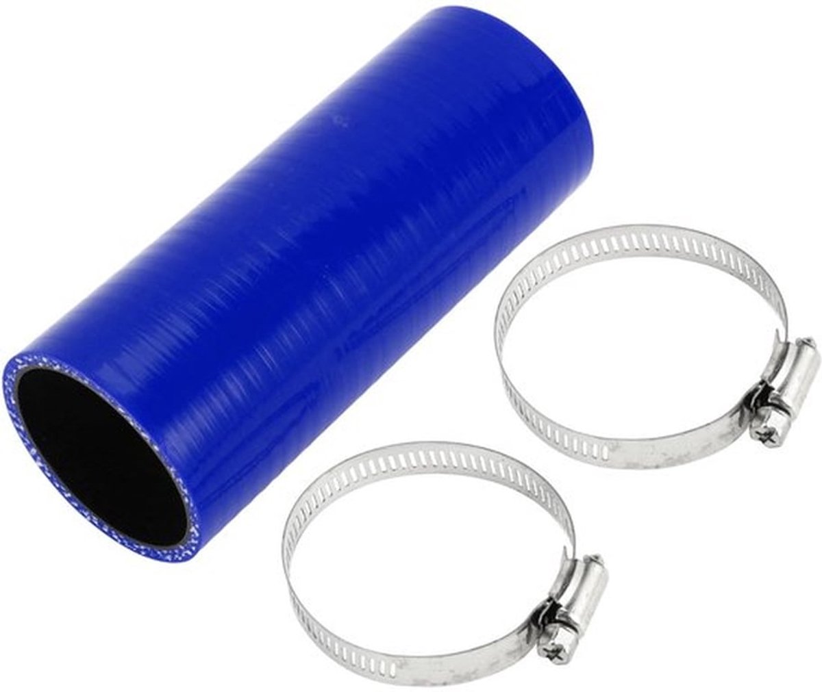 Koelslang Siliconen - Zwart/Blauw - Binnendiameter 51 mm - Lengte 150 mm - Temperatuurbestendig tot 300 °C - Meerlaags Weefsel - Siliconenslang