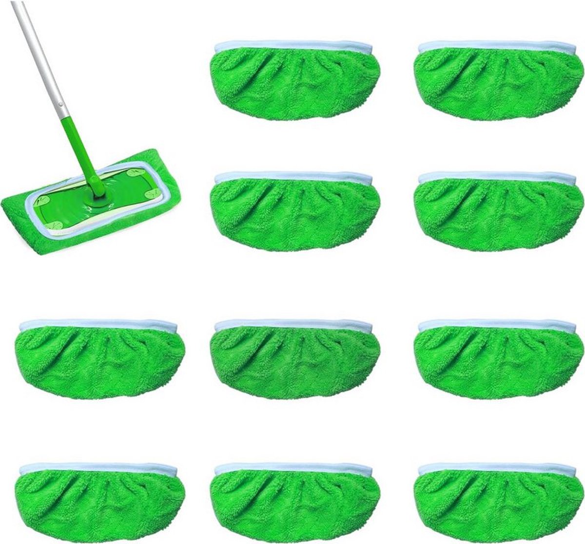 10 sproeikoppen Geschikt voor Swiffer-moppen, wasbaar en herbruikbaar.