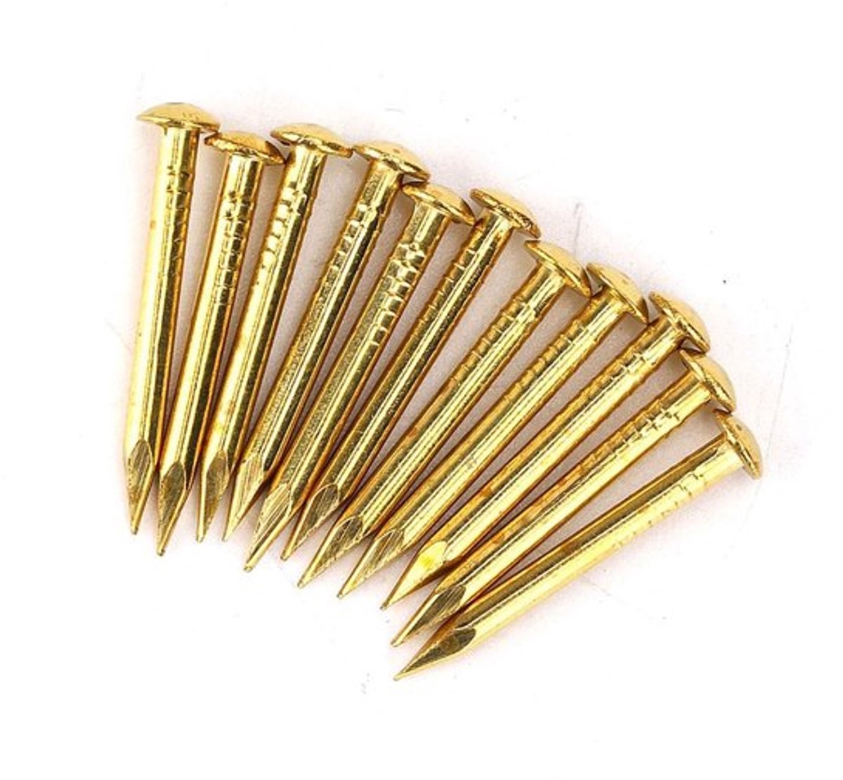 Messing Nagel 100 Stuks - Ronde Kop - 22 Mm/18 Mm/15 Mm/10 Mm - Sterke Bevestiging - Hoogwaardig Materiaal - Perfecte Vervanging - Spijkers