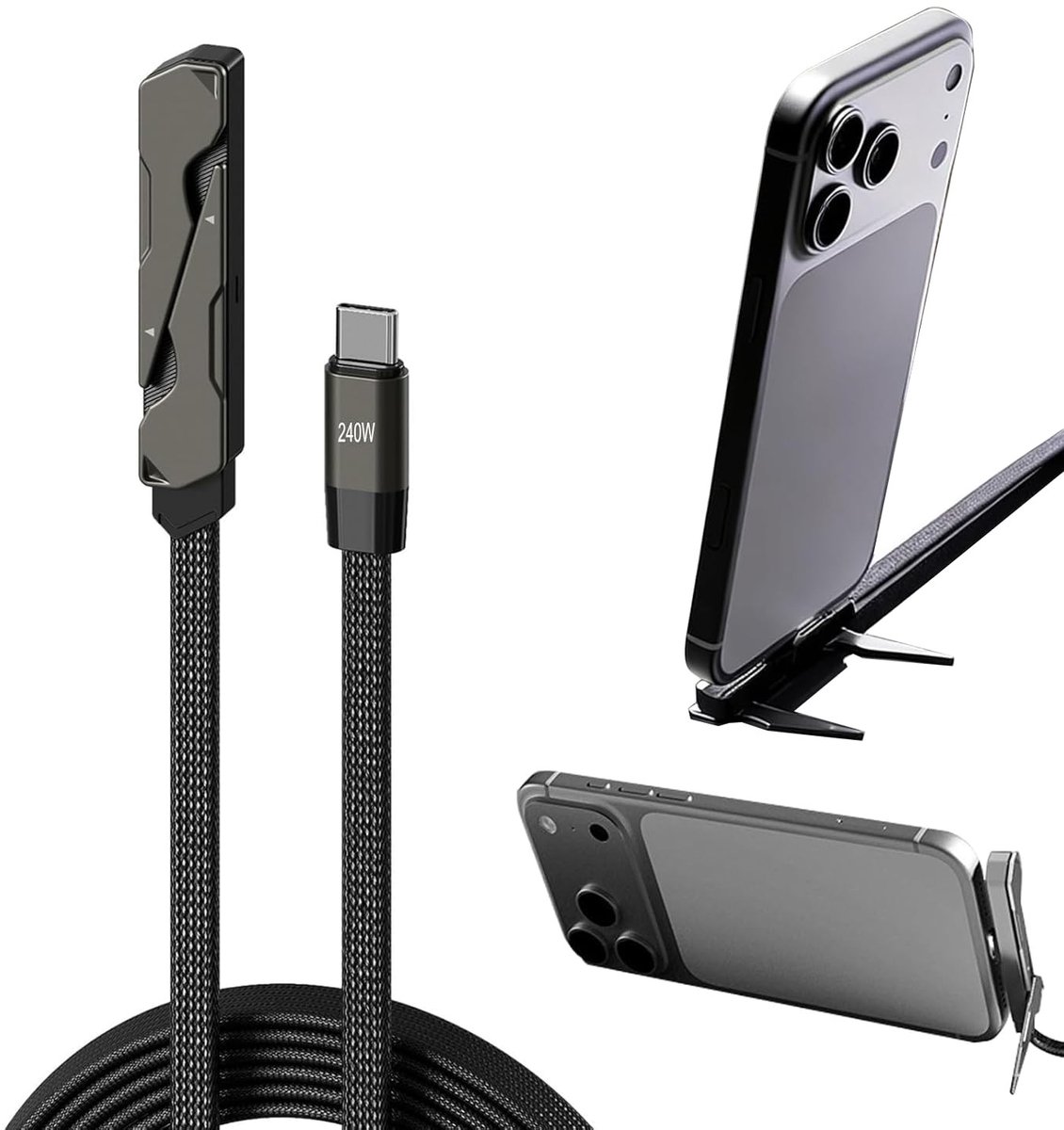 Solidchoice - USB-C Oplaadkabel met Onzichtbare Stand, 2-in-1