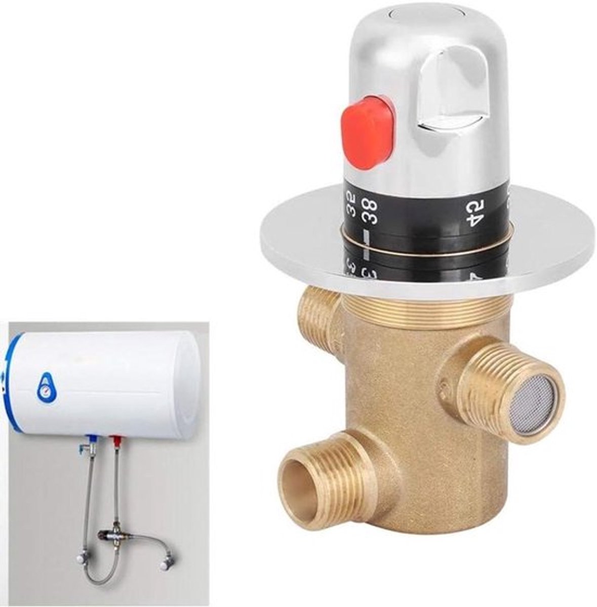 Mengklep voor thermostaat 3-weg G1/2in regelklep badkamer - temperatuur mixer hahn