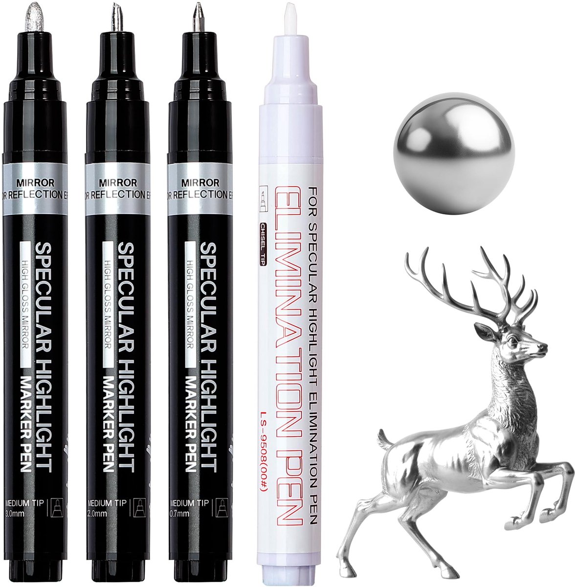Solidchoice - Set van 3 Zilveren Permanent Markers
