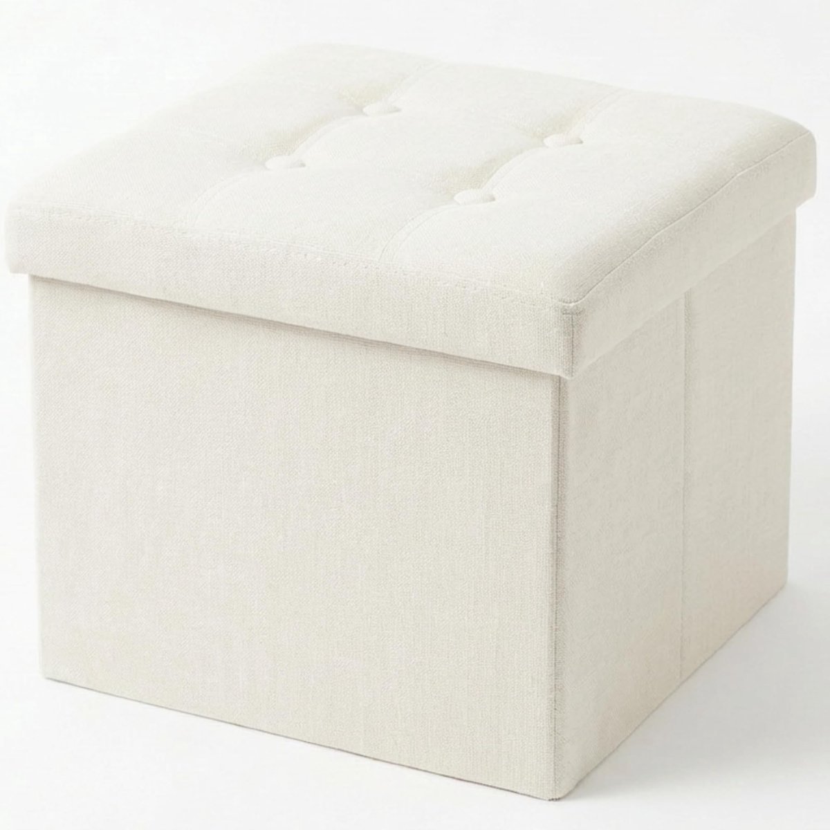 Solidchoice - Opvouwbare Opbergpoef met Stoffen Deksel 38 x 38 x 38 cm