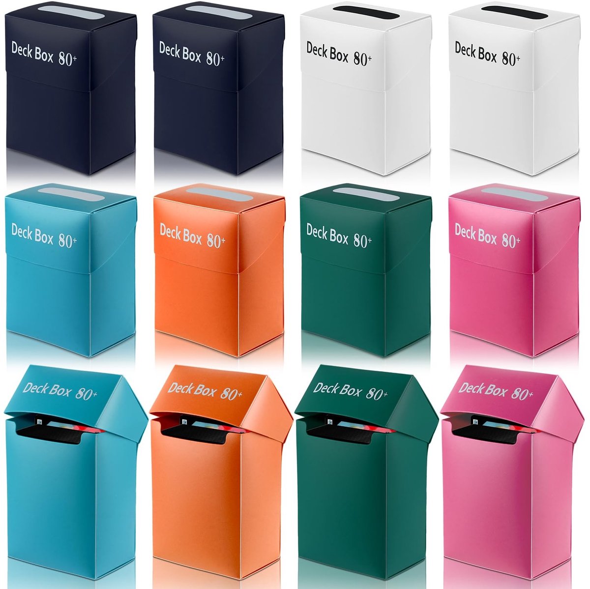 Solidchoice - Pack van 12 Deck Boxes voor Kaarten met Flip Lid in Diverse Kleuren
