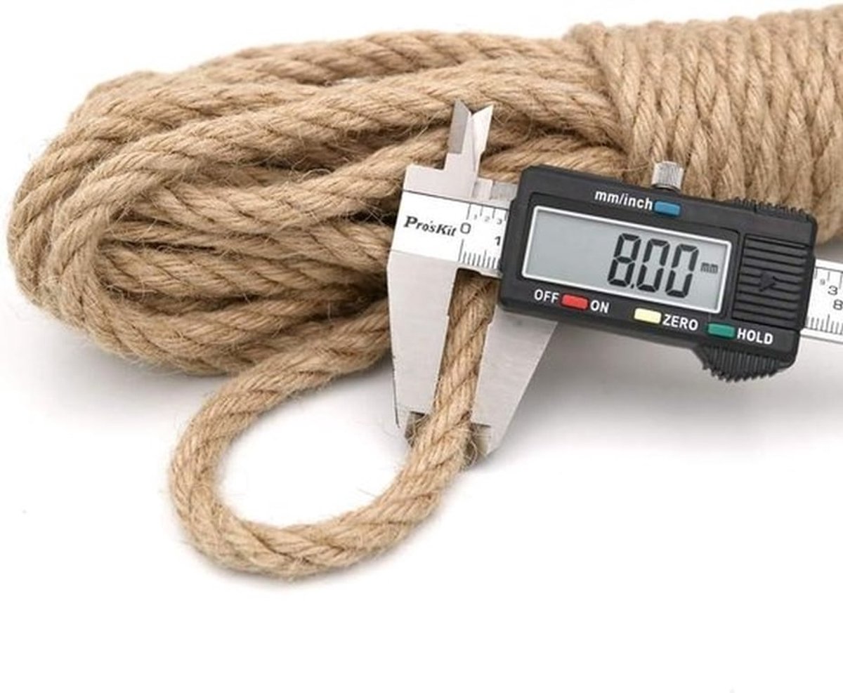 10M Jute Touwkoord voor DIY Ambachten Kunst - Tuinieren Toepassingen 10M * 8MM