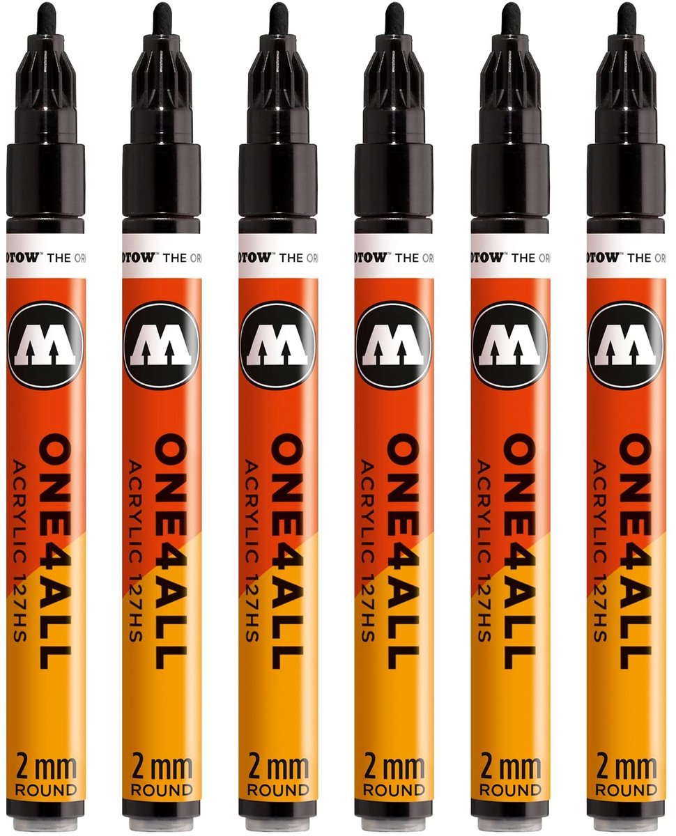 Solidchoice - Acrylic Marker Set van 6 Stuks in Signal Black