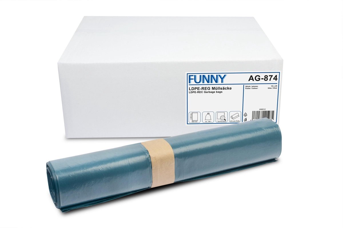 Solidchoice - Rol van 250 Afvalzakken 140L Blauw