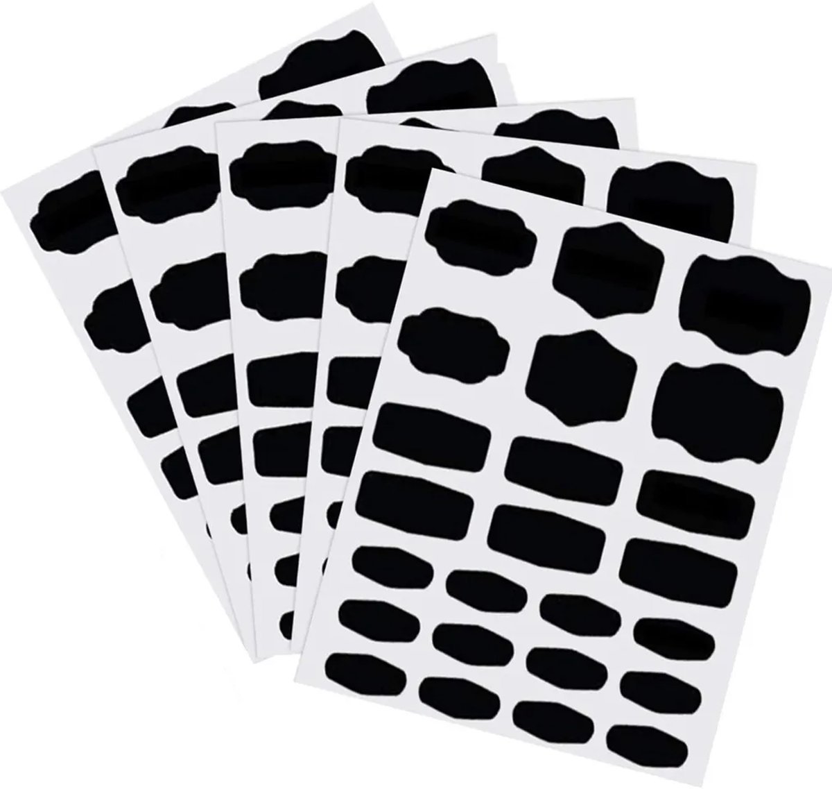 Schoolbordstickers, 120 vellen waterdichte zelfklevende schoolbordstickers, inclusief pen, herbruikbaar, keukenetiketten, Geschikt voor het ordenen van kruidenpotjes, jampotten, enz.