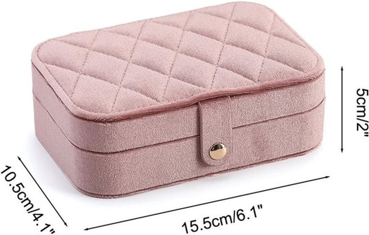 Sieradenopbergdozen Elegante Textuur - Fluwelen Voering - Make-up Spiegel - Flexibele Verdelers - Antikras - Unieke Smaak - Sieradenbox