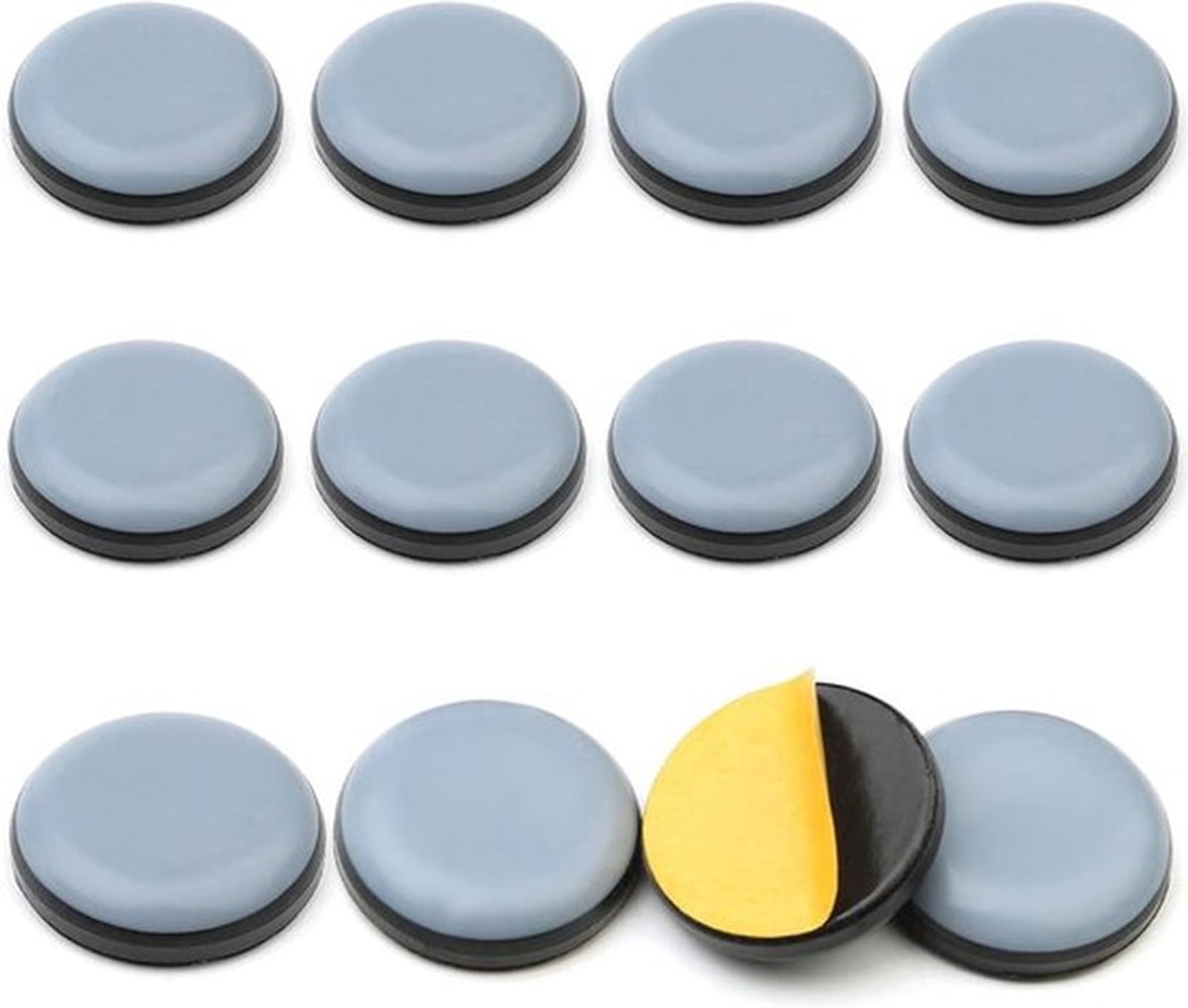 Set van 12 zelfklevende Teflon glijplaten voor vloerbescherming, geschikt voor meubels, diameter 2,5 cm, ideaal voor Thermomix TM5 en TM6