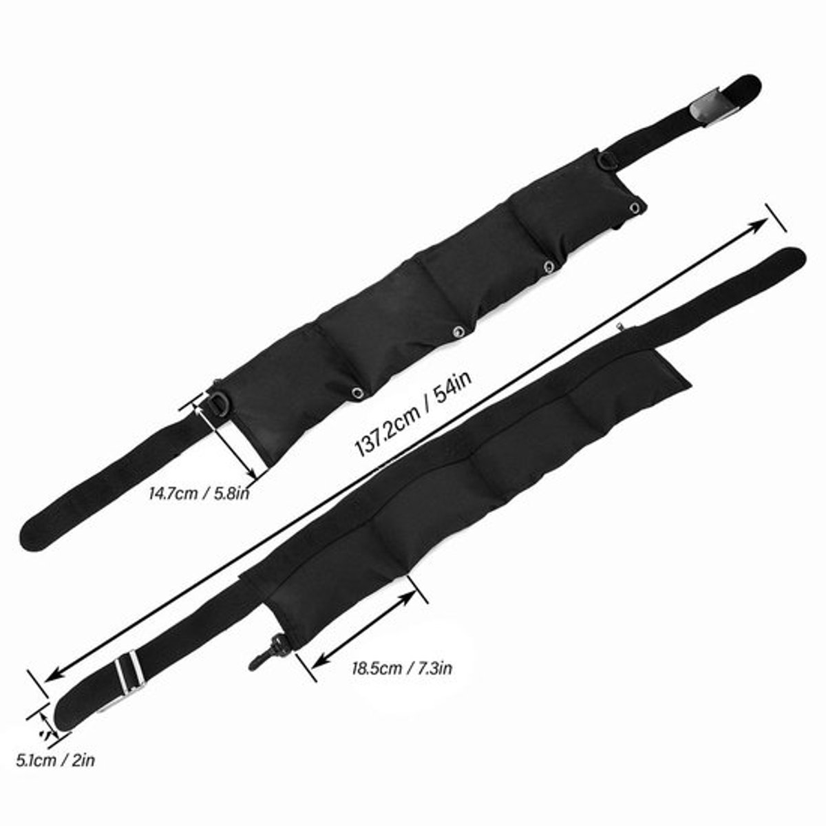 Duikloodriem Duurzaam - Verstelbare Loodgordel - 4 Neopreenzakken - Sneldrogend Nylon - 137,2 cm Lengte - Gemakkelijke Toegang - Duikgordel