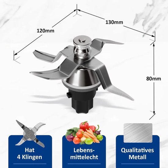 Mengmes voor Thermomix Bimby TM31 TM 31, scherp roestvrijstalen mes van Merkloos — afbeelding 2