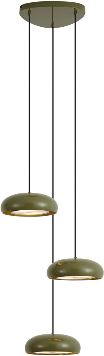 Qazqa retro hanglamp - Macaron - groen, rond, 6-lichts, 47.5cm, ideaal als woonkamer lamp