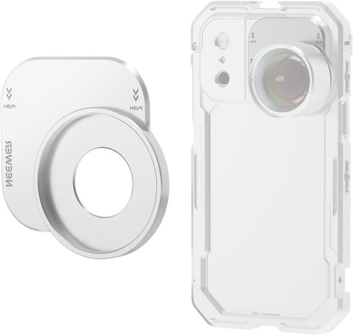 37 mm filterlens-achterplaat voor PA143/PA144 telefooncage, snelle bevestiging videorig voor mobiele fotografie, geschikt voor iPhone 17 Pro en 17 Pro Max