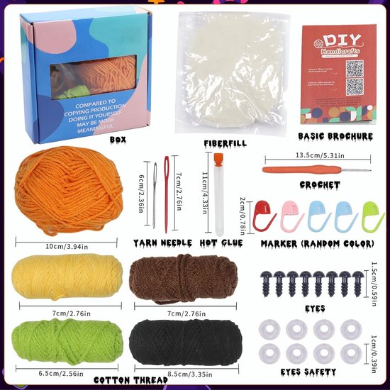 Haken Set voor Beginners met Halloween Pompoen Haaknaalden, DIY Candy Bag en Tutorial Handleiding voor Creatieve Projecten — afbeelding 5