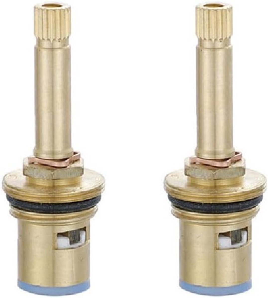 2 stuks kraancartridge-ventiel, 1/2" messing stengel-schijfcartridge voor badkamer- en keukenkraan, reparatie-onderdelen, willekeurige kleur (76 mm)