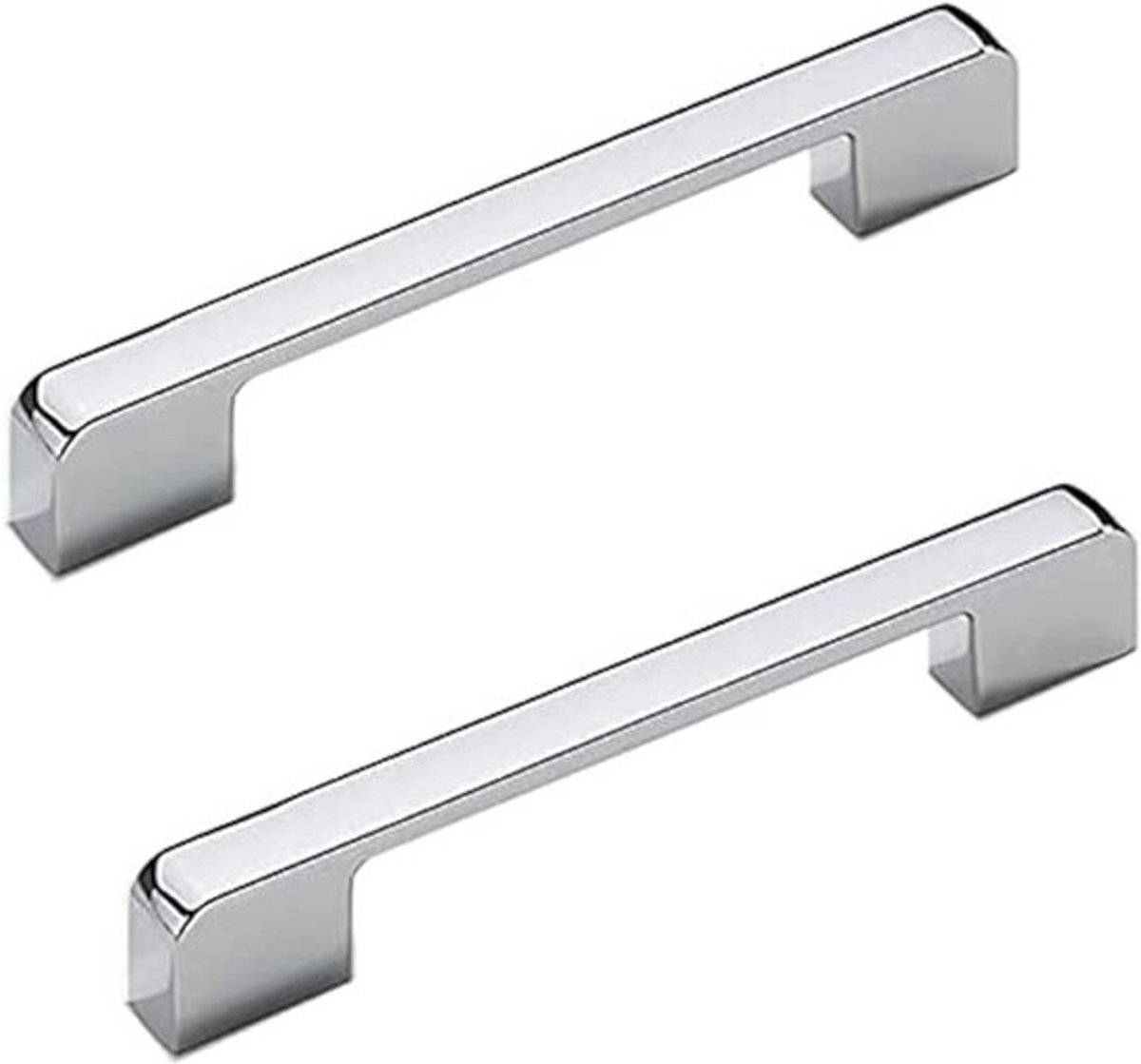 Moderne Deurgrepen voor Keuken en Meubels, 128mm Gatafstand, Verchroomd Zinklegering, Set van 5 Stuks