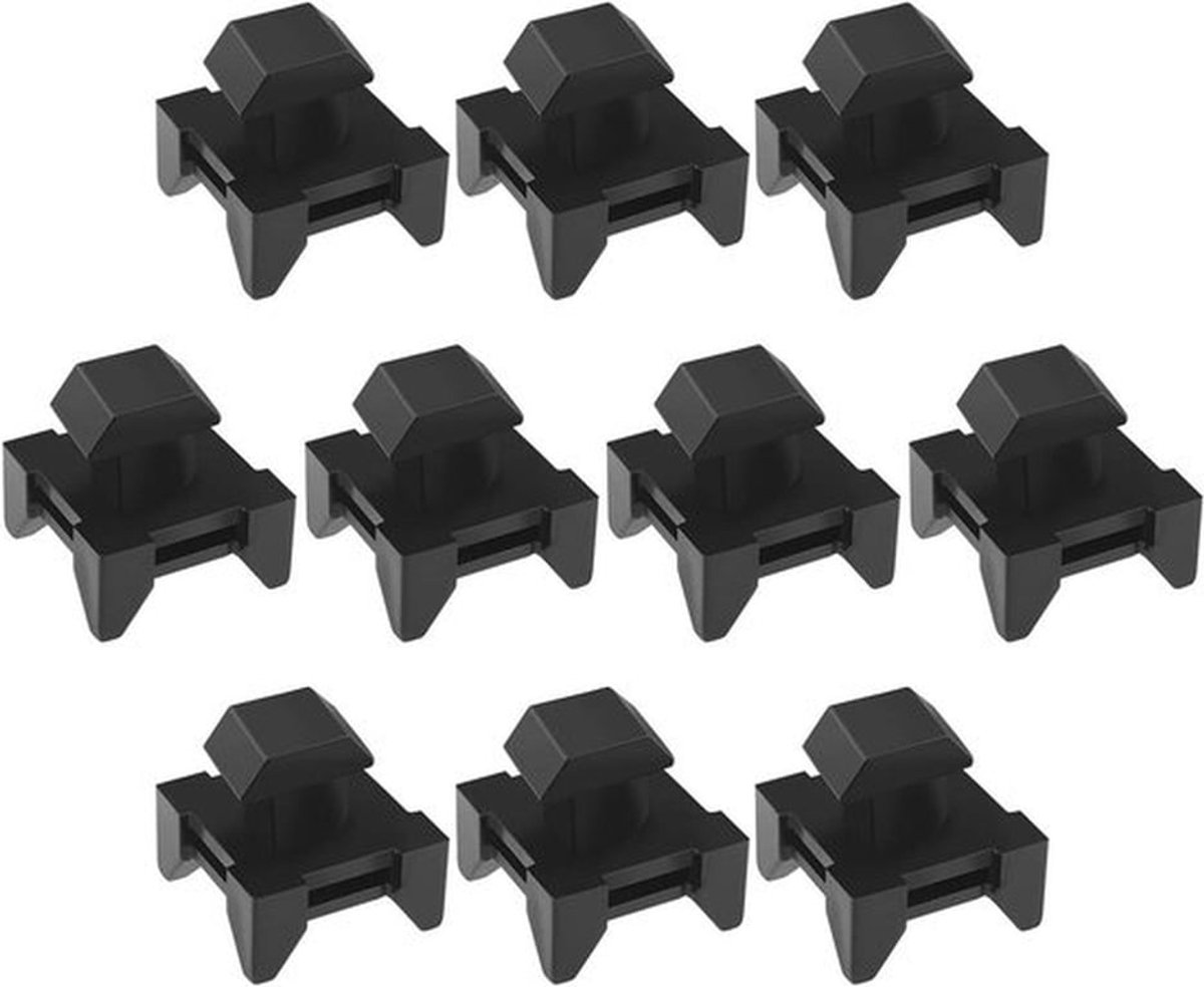 Kabelhouder Groefclips Draadclips - Houder Geschikt voor Montage - Zwart 10 Stuks - Europese Standaard 4545 Aluminium Profielen - Kabelgoot Installatieblokken 15x9,5 mm