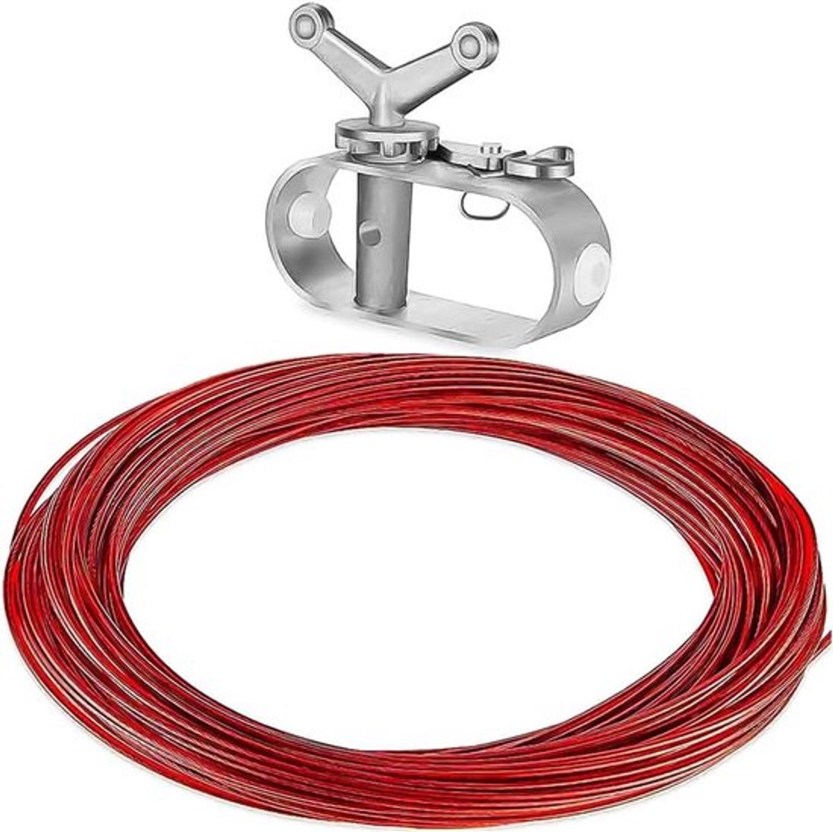 - Zwembadafdekking kabel- en lierset - Draad en ratelset - 100ft - Kabelspanner - Vastzetten bovengrondse - Winter - Geschikt voor alle kleuren en modellen