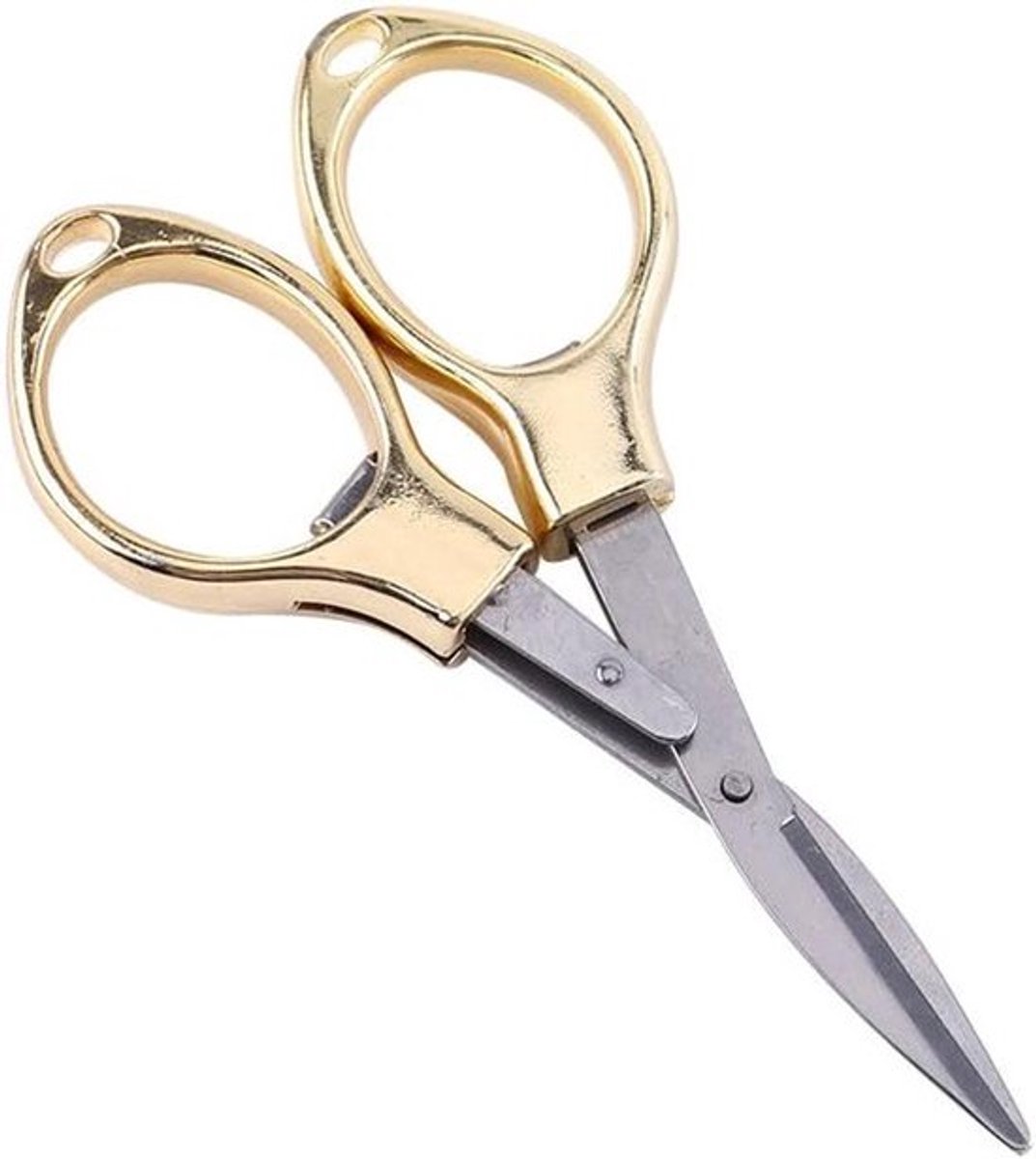 Vouwschaar van RVS met Sleutelhanger - Glazen Vorm, Zigzag Schaar voor Stoffen, Knutselen, Reizen, School en Thuisgebruik