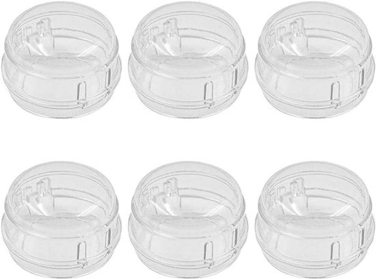 Kachelknop Covers Keuken Gasfornuisknop Sloten - Gasveiligheidsknop - Kinderslot - Transparant Wit - Knopbeschermer - Geschikt voor Gasfornuis - 6 STUKS Kachelknop Covers Kinderslot