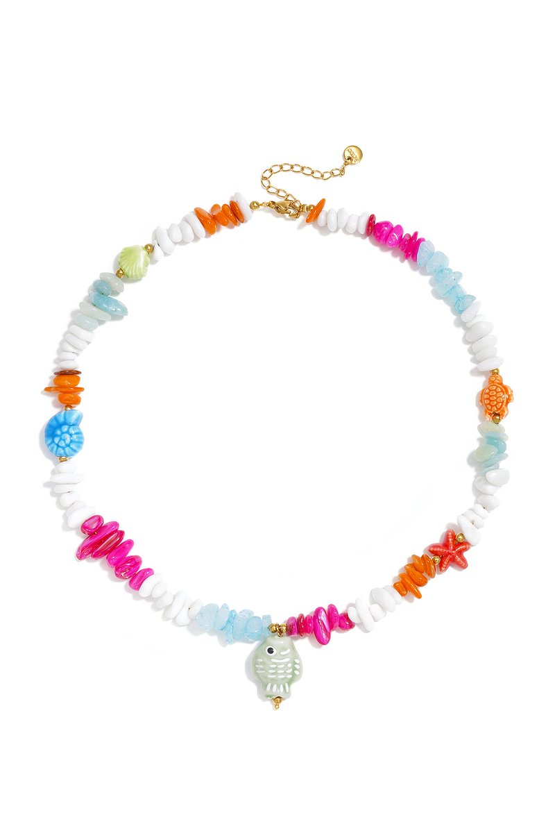 Keramische Kralenketting met Vismotief – Casual Daily Romantic Series - Licht Groen