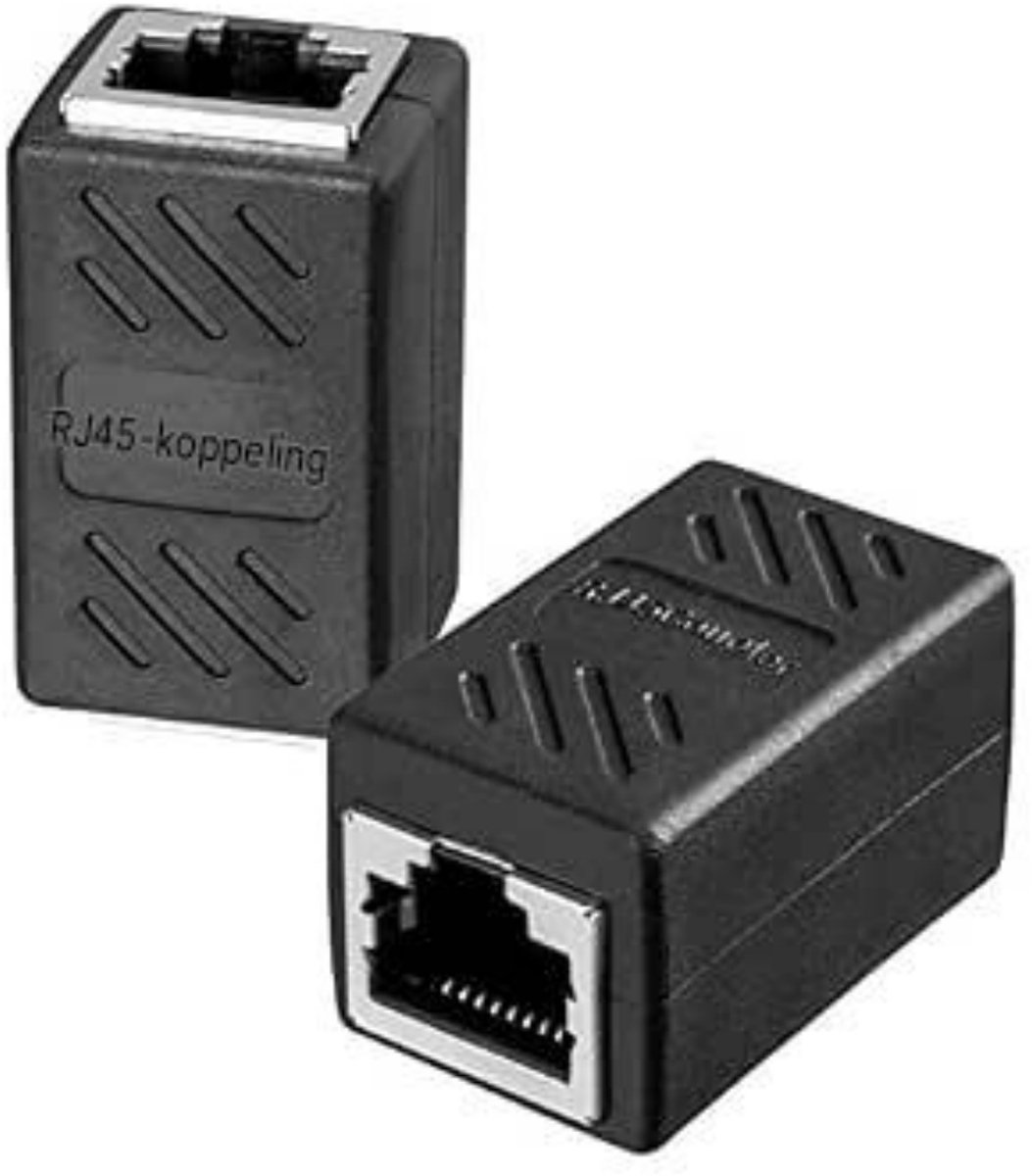 GELLDG 2 Stuks Ethernetkabel - RJ45 Kabelkoppeling - 20x21x36mm - Plug & Play, Sterke Interferentiebestendigheid, Verliesvrije Transmissie - Geschikt voor LAN Netwerken - Plastic