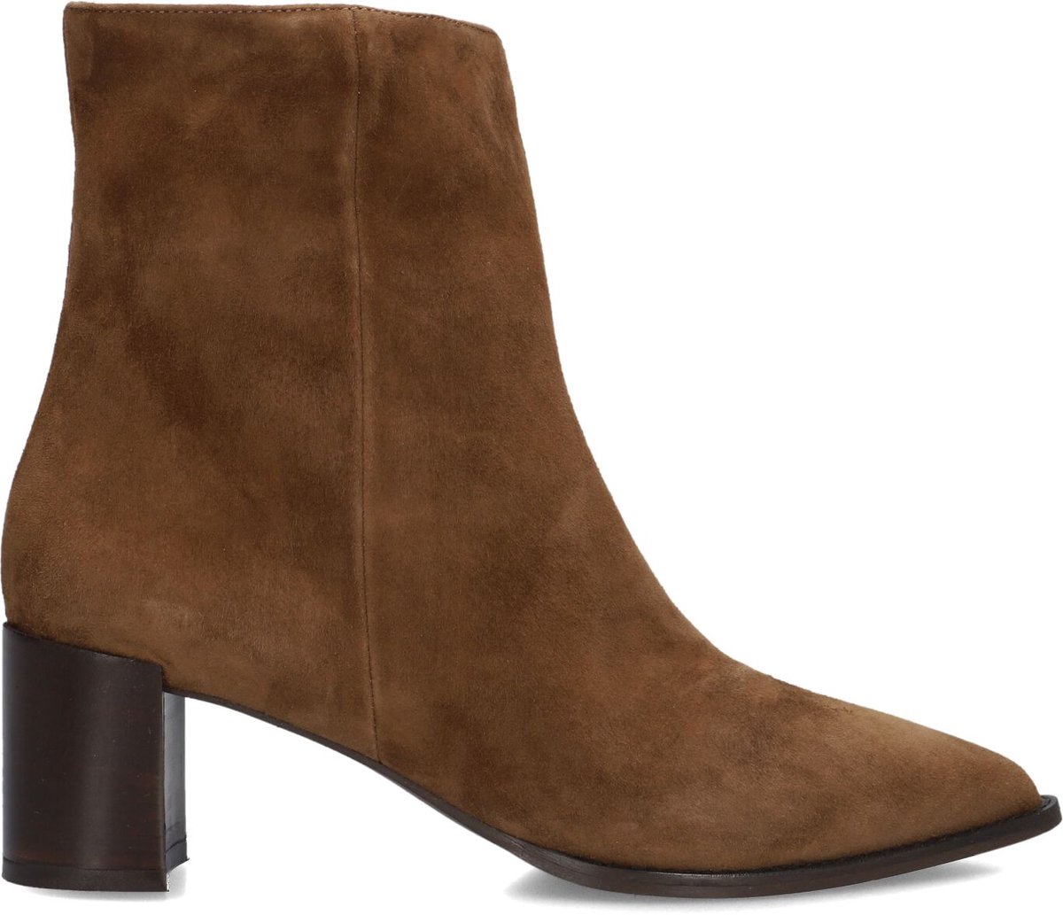 Notre-V 35239 Enkellaarsjes - Enkelboots met rits - Dames - Bruin - Maat 35