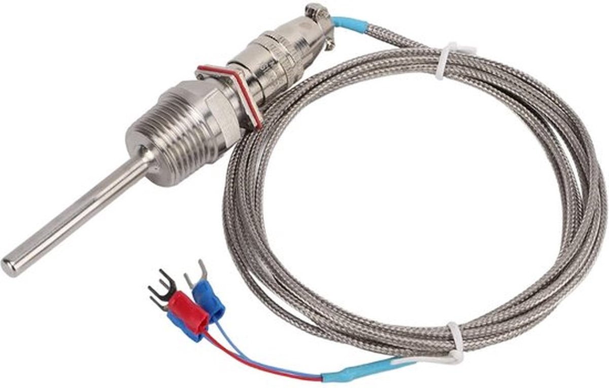 Industriële temperatuursensor - PT100 - 1/2in NPT roestvrijstalen sonde voor -50 ℃ ~ 200 ℃ Monitoring - 2M kabel