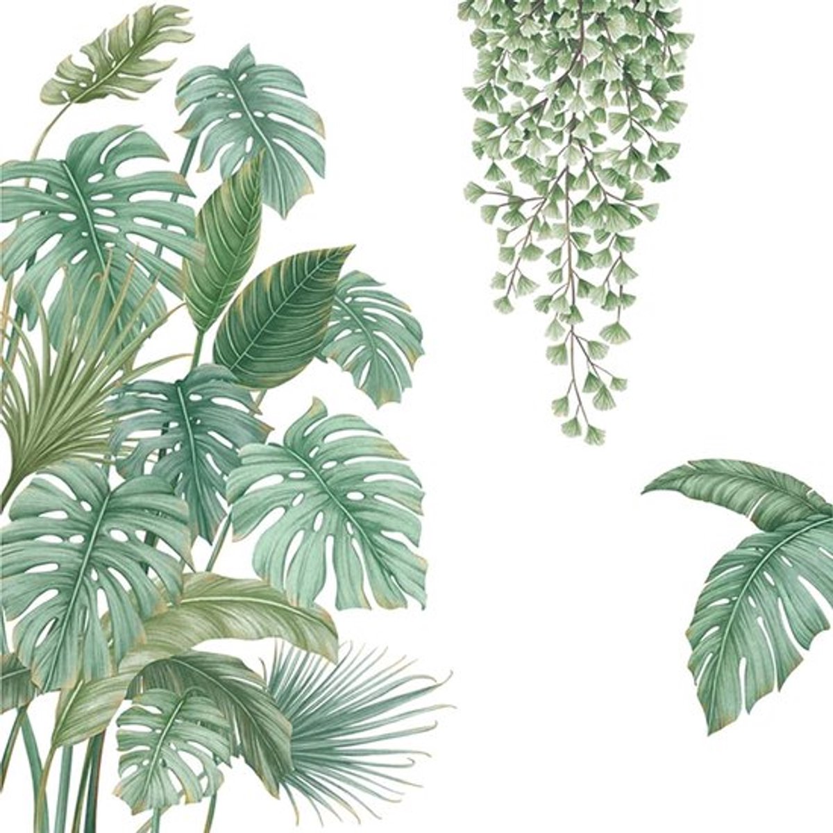 Wandtattoo Groene Bladeren - Decoratief voor Woonkamer - 4 Vellen