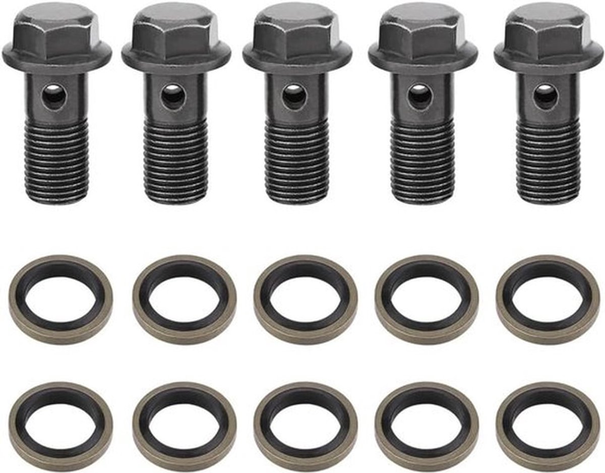 Rembanjo-bouten voor motorfiets - Remklauw-hoofdremcilinder M10×1,25 / M10×1 mm - 5 stuks (M10×1 mm)