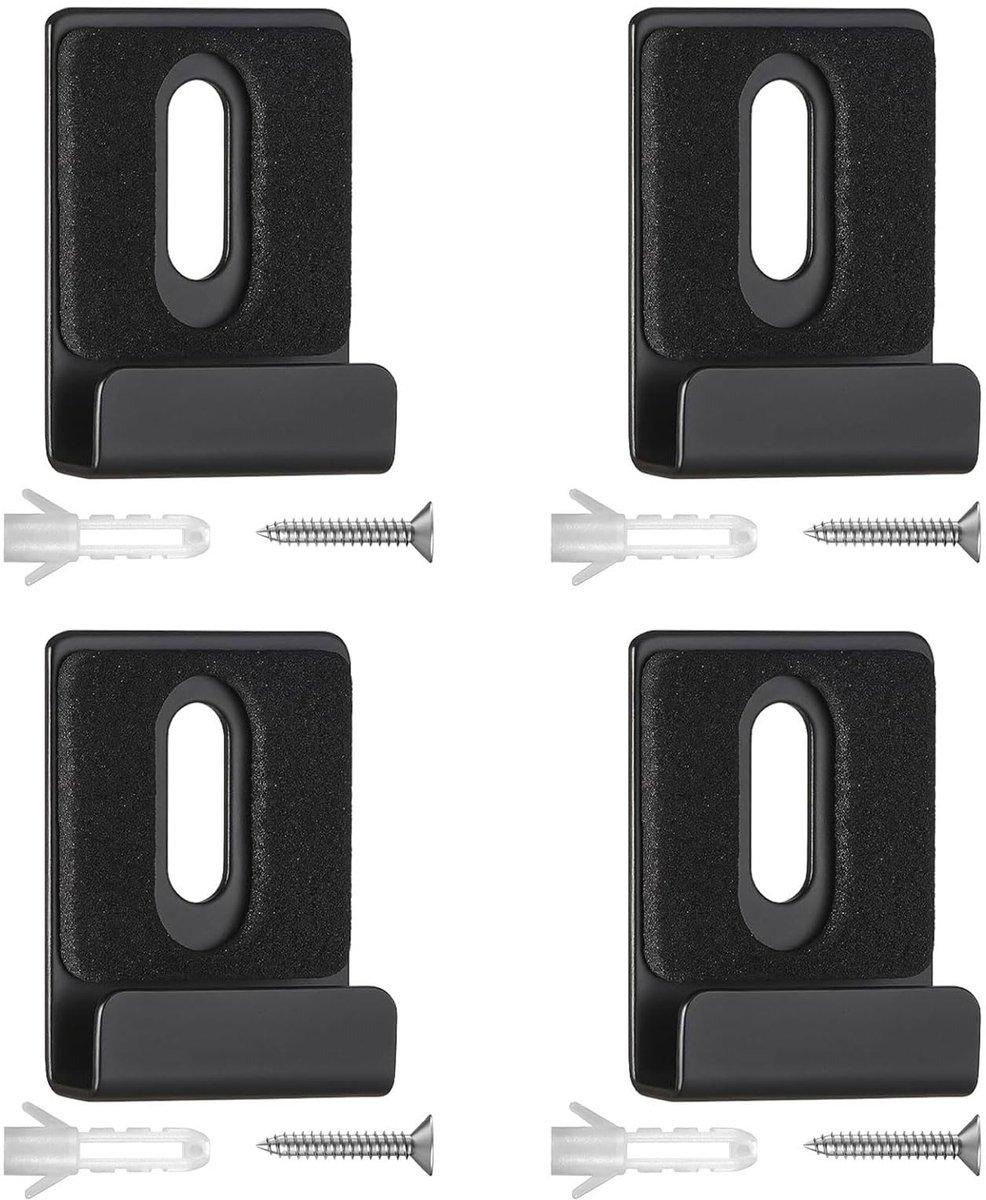 Set van 4 zwarte spiegelbeugels voor wandmontage