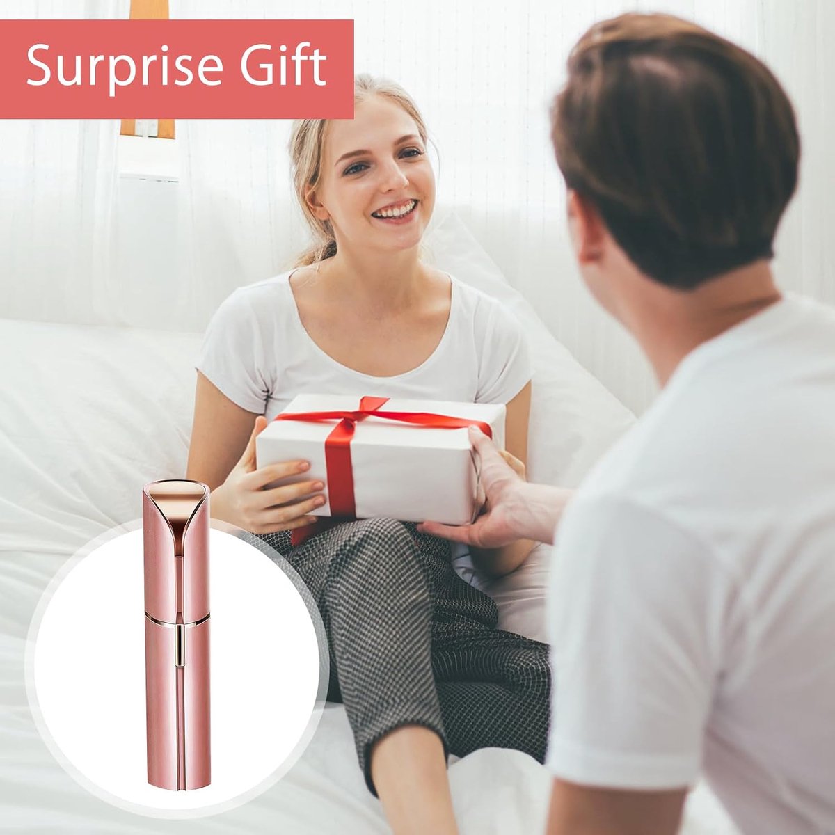 Gezichtshaarverwijderaar Dames - Epilator Gezicht - Gladde Huid - Met LED Licht - 300 g - Wit