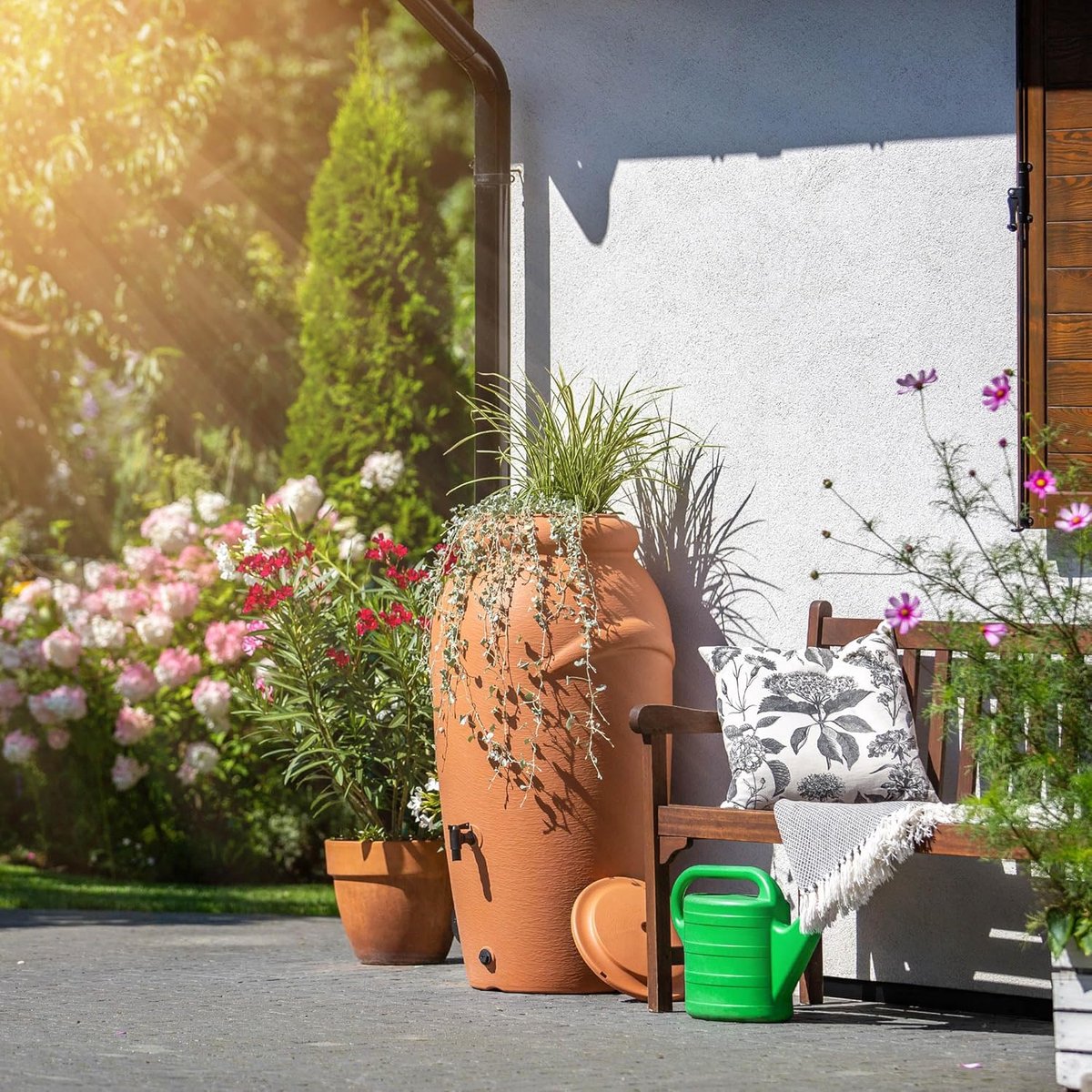 Regenton - Water Tank - Tuin Besproeien - Antieke Inspiratie - 210 L - Terracotta
