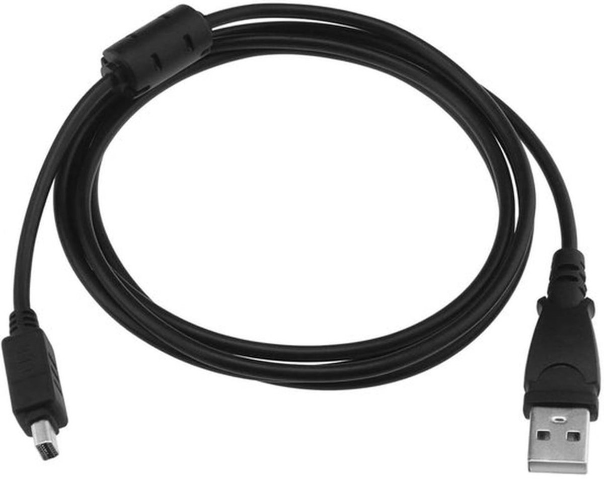 USB-oplaadkabel - Digitale camera's - Snelle gegevensoverdracht - Zwart - Compatibel met verschillende modellen Olympus.