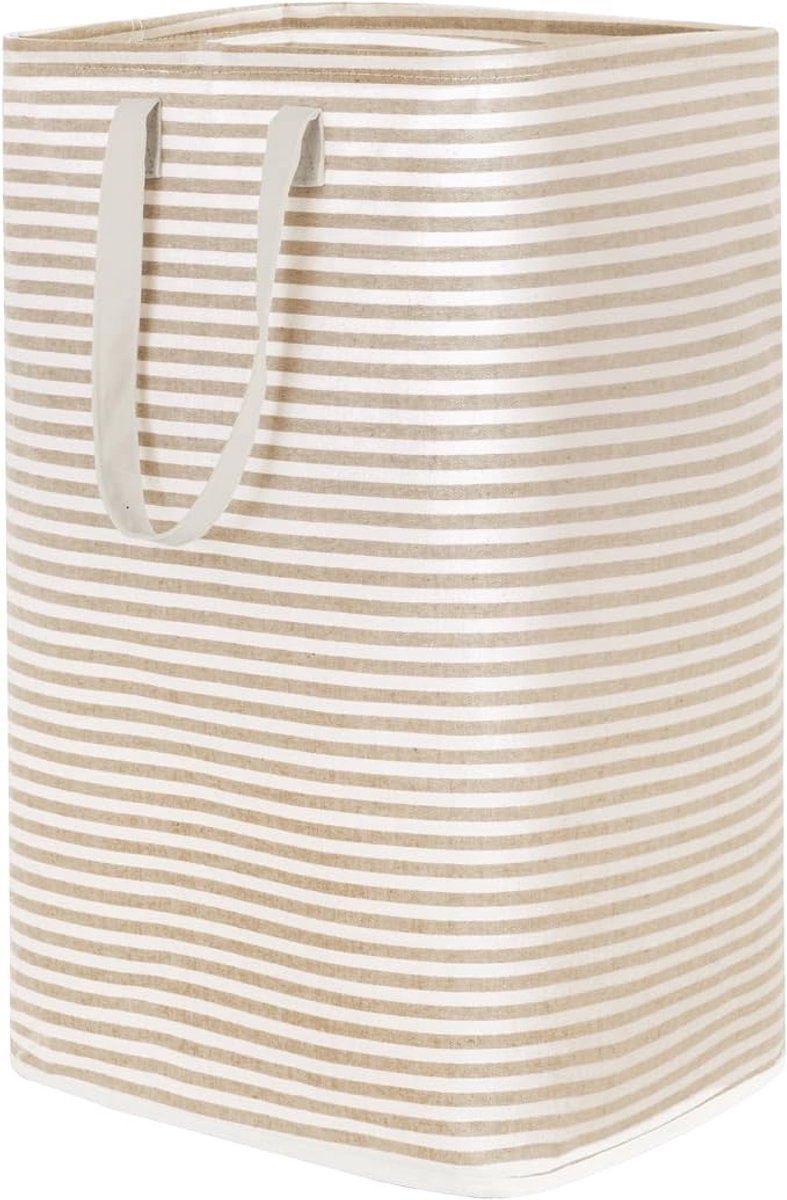 Wasmand - Opvouwbaar - Waterdicht - 80 Liter - Beige en Blauw