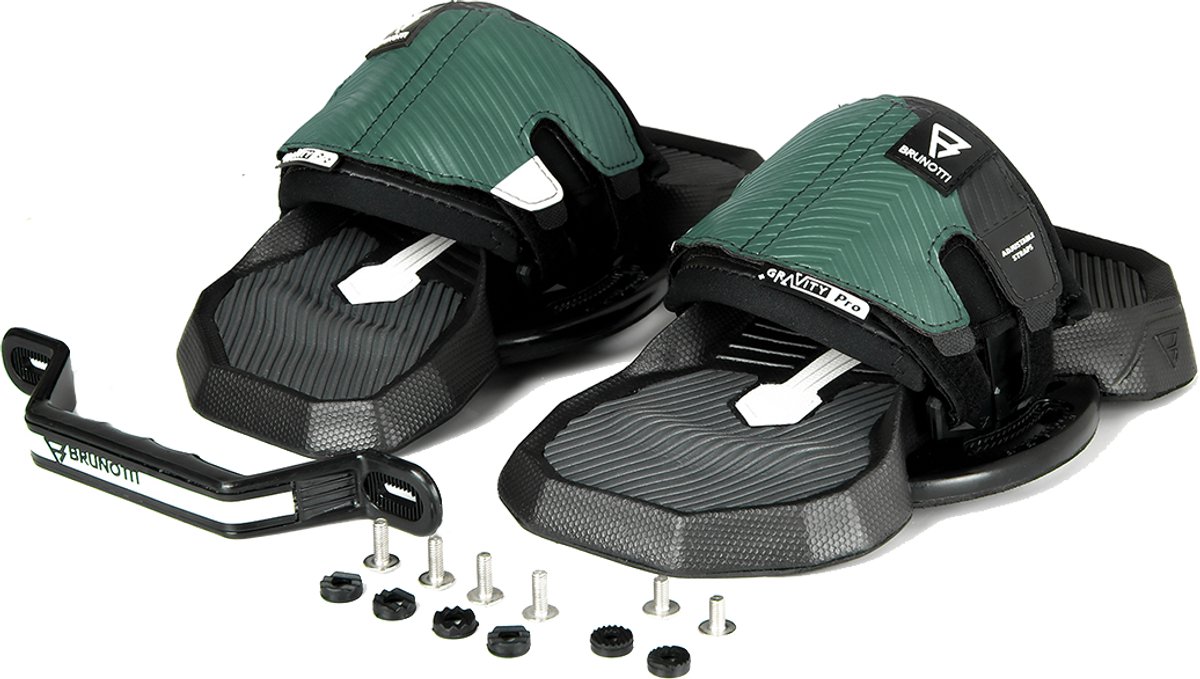 Brunotti Gravity Pro Pads Set - Groen - Kiteboard Bindingen - Inclusief handle - Kitesurf Pads - ONE SIZE
