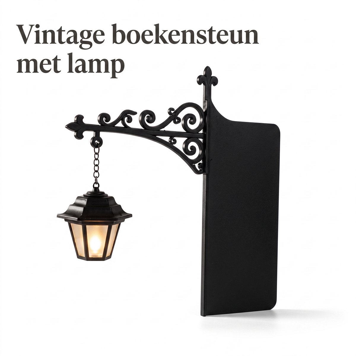Namajunas - Boekensteun Metaal met Boekenplank Lamp – boekenkast – boekenplank lamp – Vintage Lantaarn met Warme LED-verlichting – Antislip Boekhouder voor Boekenkast – Decoratieve Boekenplank Lampjes – Voor Leeshoek, Studiekamer en Bibliotheek