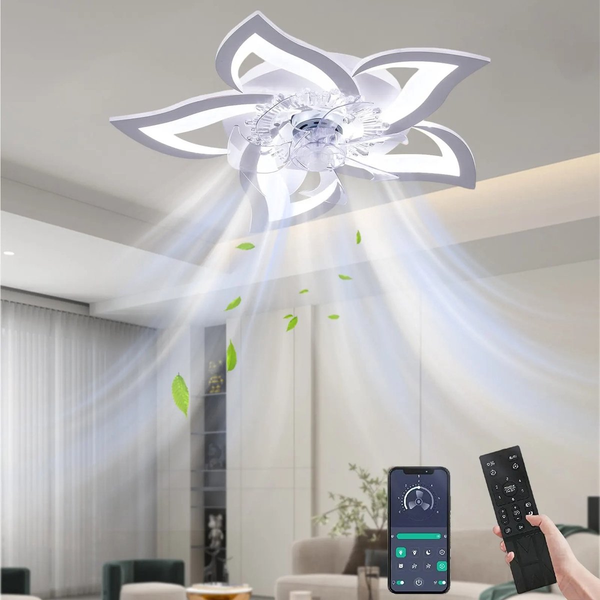 TamTrade Plafondventilator - Plafond ventilator met verlichting - LED - Dimbare verlichting - Instelbare kleurtemperatuur – foto 2